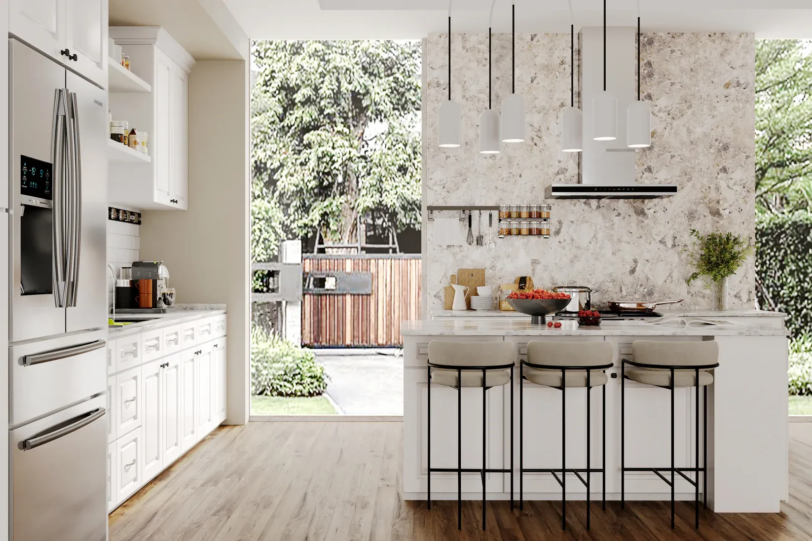 Glacier White Raised Panel Cabinets 3