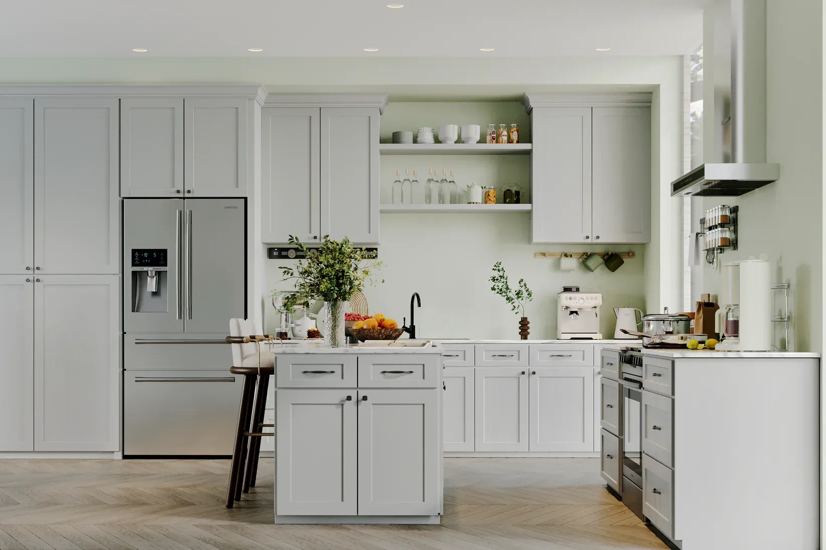 Pearl Gray Shaker Cabinets