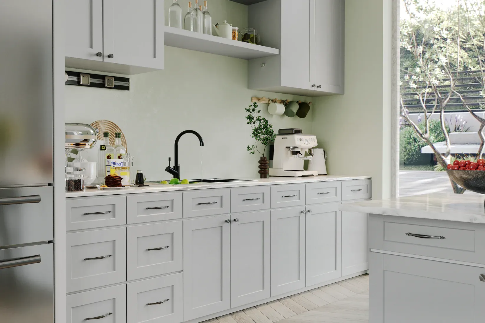 Pearl Gray Shaker Cabinets 2